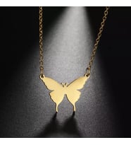 Kişiye Özel 925 Ayar Gümüş Kelebek Kolye (Gold)