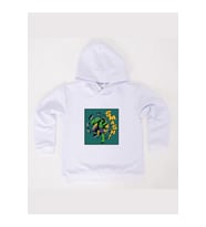 Hulk  Baskılı Kapüşonlu Pamuklu Kumaş Çocuk Sweatshirt (Beyaz)