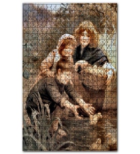 Cakapuzzle Dere Kenarında Çocuklar ve Ördek Yavruları Puzzle Yapboz MDF (Ahşap) (1000 Parça)
