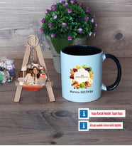 Diyetisyen Kupa Bardak Beyaz ve Fotoğraflı Ahşap Anahtarlık Hediye (Model 11)