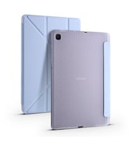 Samsung Galaxy Tab S6 Lite P610 Kılıf Tri Folding Kalem Bölmeli Standlı Yumuşak Silikon Kılıf (Mavi)