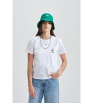 Face Of Niho Kadın Nakış T-Shirt (Beyaz)