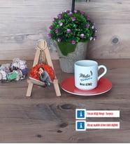 Müdür Yardımcısı Türk Kahvesi Fincanı Ahşap Altlıklı ve Fotoğraflı Ahşap Anahtarlık Hediye Öğretmenler Günü Hediyesi (Model 8)