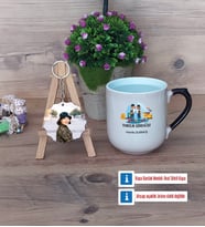 Temizlik Görevlisi Kupa Bardak Beyaz ve Fotoğraflı Ahşap Anahtarlık Hediye (Model 10)
