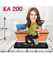 KİŞİYE ÖZEL KARİKATÜR muhasebeci kadın BİBLOSU (Mor)