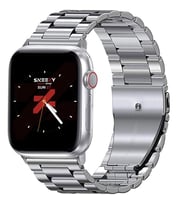 Apple Watch 38mm 40mm 41mm Watch Seri 3 4 5 6 7 Se Uyumlu Ironweft Döküm Çelik Metal Kordon (Gümüş)