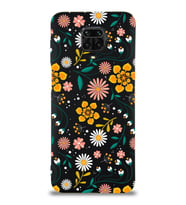 Xiaomi Redmi Note 9 Pro Uyumlu Lansman Kılıf Çiçek Tasarımlı İçi Kadife Kapak-Kırmızı (Siyah)