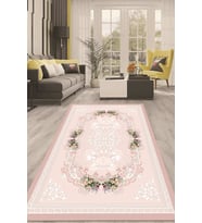 Dijital Kaymaz Taban Yıkanabilir Modern Renkli Salon Halısı Mutfak Halısı Yolluk ND-HT-583 (Pembe)