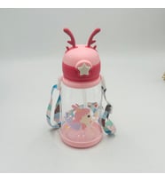 PİPETLİ GEYİK MATARA 600 ML (Pembe)