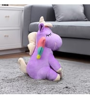 Oturan Unicorn Peluş 35CM (Lila)
