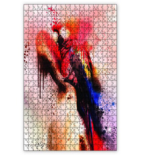 Cakapuzzle Suluboya Papağan Puzzle Yapboz MDF (Ahşap) (500 Parça)