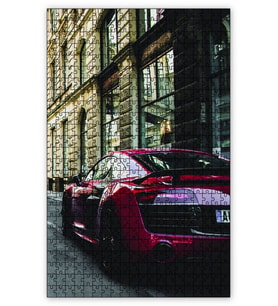 Cakapuzzle Lüks Kırmızı Otomobil Puzzle Yapboz MDF (Ahşap) (500 Parça)
