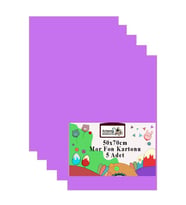 Fon Kartonu 50x70 cm 120 gr 5 Adet 50*70 cm Renkli Fon Kartonu Kağıdı 120 Gr Okul Sınıf Etkinlik Kreş Okul Öncesi (Mor)
