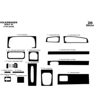 Meriç® Volkswagen Golf 3 Ön Torpido Kaplama Maun 20 Parça 1991-1995 (Piano Black)