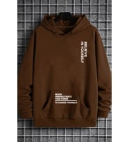 Belive in Yourself Baskılı Oversize Sweatshirt (Kahverengi)