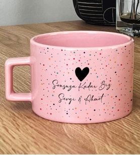 Kişiye Özel Sonsuza Kadar Biz Hediye Pastel Fincan Sevgiliye Hediye (Pembe)