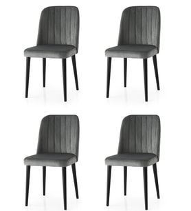 Milano Yemek Mutfak Masa Sandalyesi 4 Lü Set  (Gri)