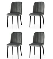 Milano Yemek Mutfak Masa Sandalyesi 4 Lü Set  (Gri)