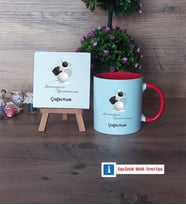 Geometri Öğretmeni Dekoratif Taş, Kupa Bardak Kırmızı Hediye (Model 1)
