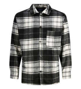 Jack & Jones Erkek Ekose Desenli Uzun Kollu Gömlek - 12239303 (Siyah)