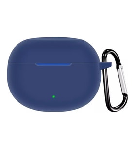 Microsonic Realme Buds T100 Kılıf Askılı Mat Silikon Siyah (Lacivert)