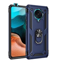 Xiaomi Poco F2 Pro Uyumlu Kılıf Standlı Manyetik Yüzüklü Military Magnetic Ring Polycarbonate and TPU Case (Lacivert)
