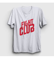 Presmono Unisex Sarı Logo Film Dövüş Kulübü Fight Club T-Shirt 244181tt (Beyaz)