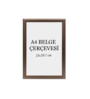 Diploma Çerçevesi  Belge Çerçevesi Sertifika Fotoğraf Çerçevesi A4 Tekli Boş Çerçeve 21x30 (Kahverengi)