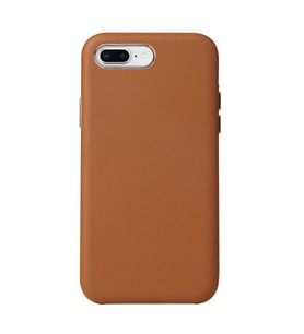 Apple iPhone 8 Plus Kılıf Eyzi Kadife İç Yüzey Suni Deri Kılıf (Kahverengi)
