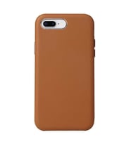 Apple iPhone 8 Plus Kılıf Eyzi Kadife İç Yüzey Suni Deri Kılıf (Kahverengi)