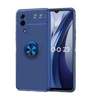 Vivo Y53S 4G Kılıf Zore Ravel Yüzüklü Silikon Kılıf (Mavi)