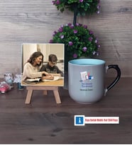 Matematik Öğretmeni Fotoğraflı Dekoratif Taş, Kupa Bardak Beyaz HediyeÖğretmenler Günü Hediyesi (Model 10)
