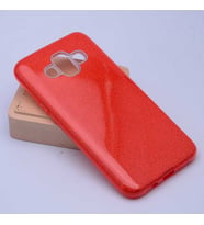Samsung Galaxy J7 Duo Kılıf Simli Parlak Shining Kapak (Kırmızı)