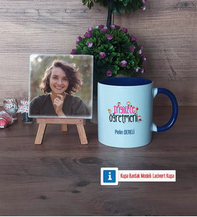 İngilizce Öğretmeni Fotoğraflı Dekoratif Taş, Kupa Bardak Beyaz Hediye (Model 3)