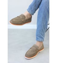 Hakiki Deri Erkek Casual Ayakkabı 819MA050LP (Vizon Süet)