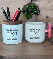 İyi Ki Varsın Dayı Hediye Sepeti Kupa Bardak T Kulplu, Kalemlik Hediyeleri Dayıya Doğum Günü Hediyesi (Model 4)