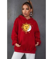 Unisex Larks' Tongues in Aspic Baskılı Sweatshirt (Kırmızı)