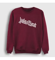 Presmono Unisex Siyah Logo Judas Priest Sweatshirt