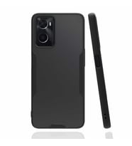 Oppo A76 Kılıf Kamera Korumalı Arkası Şeffaf Silikon (Siyah)