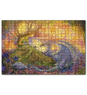 Cakapuzzle Ağaç Kız ve Ejderha Mistik Tablo  Puzzle Yapboz MDF (Ahşap) (500 Parça)