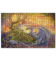 Cakapuzzle Ağaç Kız ve Ejderha Mistik Tablo  Puzzle Yapboz MDF (Ahşap) (500 Parça)