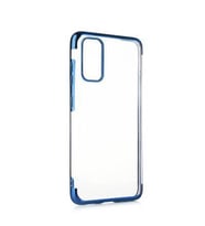 Realme C15 Kılıf İnce Köşeleri Renkli Şeffaf Silikon (Mavi)