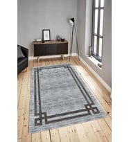 Dijital Baskılı Yıkanabilir Kaymaz Modern Renkli Salon Halısı Mutfak Halısı Yolluk ND-HY-1302 (Gri)