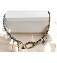 Choker Gold Zincir Kolye (Mavi)