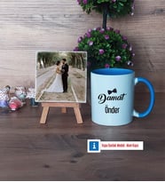 Damat Fotoğraflı Dekoratif Taş, Kupa Bardak Beyaz Hediye (Model 4)
