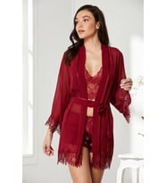 Pierre Cardin 7005 Saten Dörtlü Çeyiz Seti (Bordo)