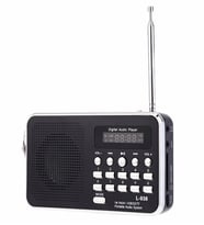 Ultratekno L-938 Dijital Ekranlı Şarjlı Taşınabilir Radyo Bluetooth USB TF Destekli Cep Radyosu (Siyah)
