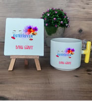 Estetisyen Hediye Seti Kupa Bardak T Kulplu ve Dekoratif Taş Tıp Bayramı Estetisyenler Günü Hediyesi (Model 5)