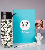 Kişiye Özel Defter Kalem Matara Ve Fotoğraflı Notluk Seti 93565 (Turkuaz)