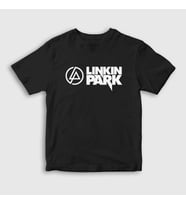 Presmono Unisex Çocuk Beyaz Logo V2 Linkin Park T-Shirt 98228tt (Siyah)
